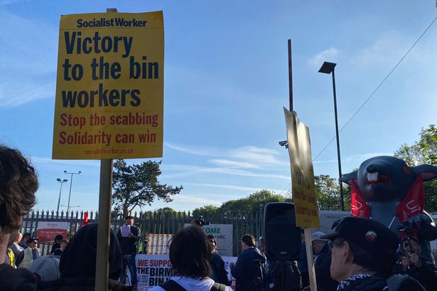 Protesters at the Birmingham bins strike 'megapicket' on Friday, May 9