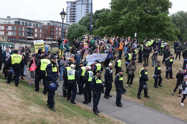 Around 150 people turned out at Castle Park as part of a wider national protest
