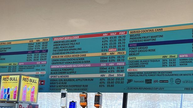 Bar prices at Loves Saves The Day festival