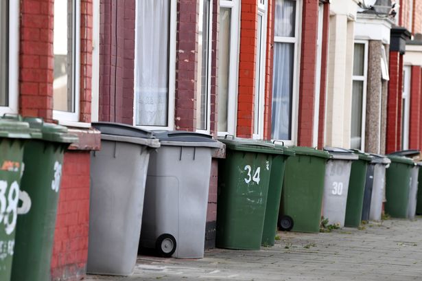 Wheelie bins on the Wirral