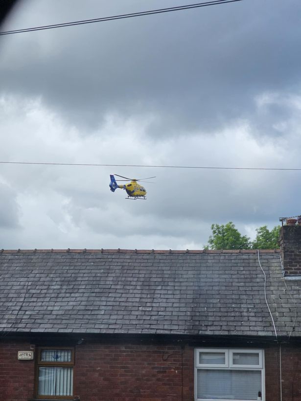 An air ambulance seen in the area after a woman was bitten by a dog
