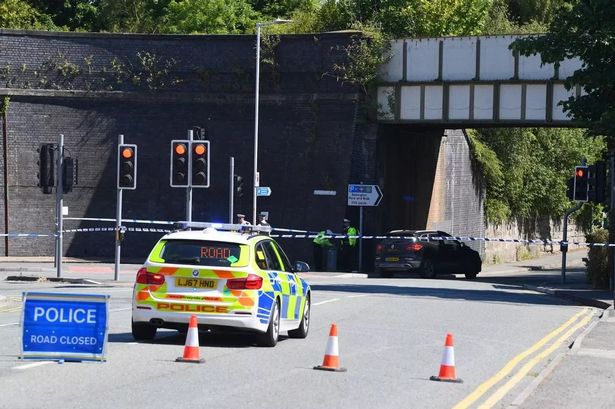 Police at the scene at the junction of Bebington Road and Old Chester Road in Bebington