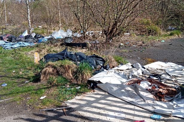 Fly tipping found outside St Dominic Church in Knotty Ash