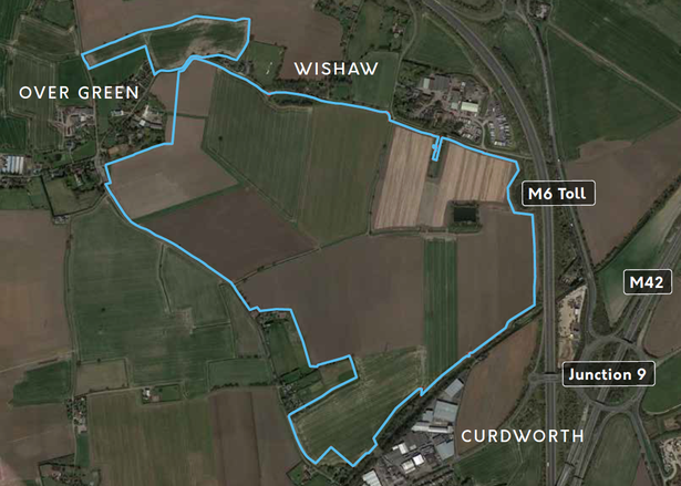A plan of the proposed 'Thrive employment campus' near Curdworth shows the extent of the proposed development which is on land neighbouring the Peddimore development and its new Amazon fulfillment centre