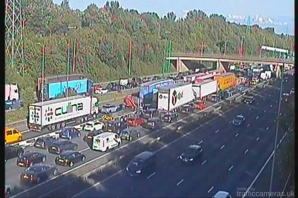 All traffic was stopped due to the crash