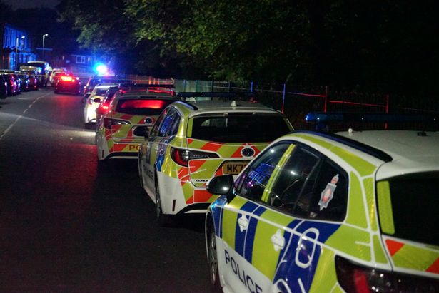  Police on Huntley Mount Road on Monday evening 