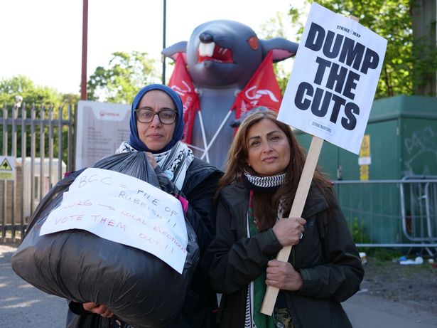 Protestors at the rally outside Lifford Lane depot