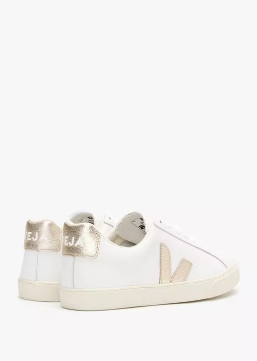 VEJA Esplar Logo Leather Extra White Platine Trainers