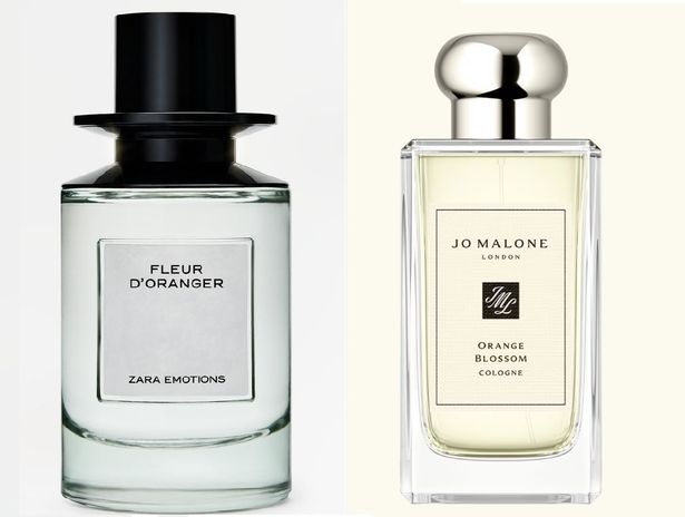 Zara's Fleur D'Oranger Eau de Parfum (L) and Jo Malone London's Orange Blossom Cologne (R)