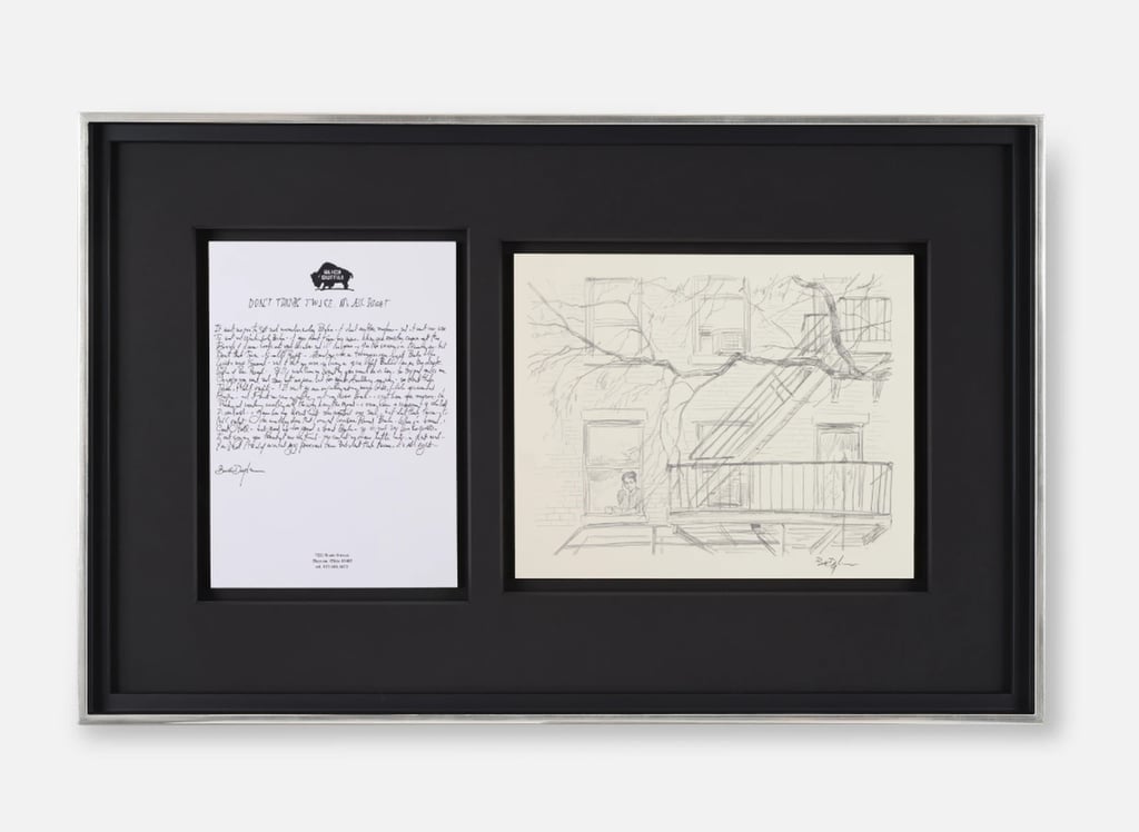 Don’t Think Twice, It’s All Right is among the works by Bob Dylan that will be on display in London’s Halcyon Gallery. Photo: Halcyon Gallery
