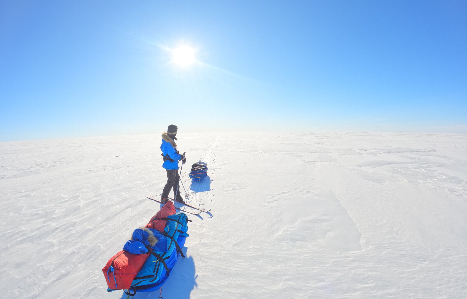 sledder on ice cap
