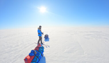 sledder on ice cap