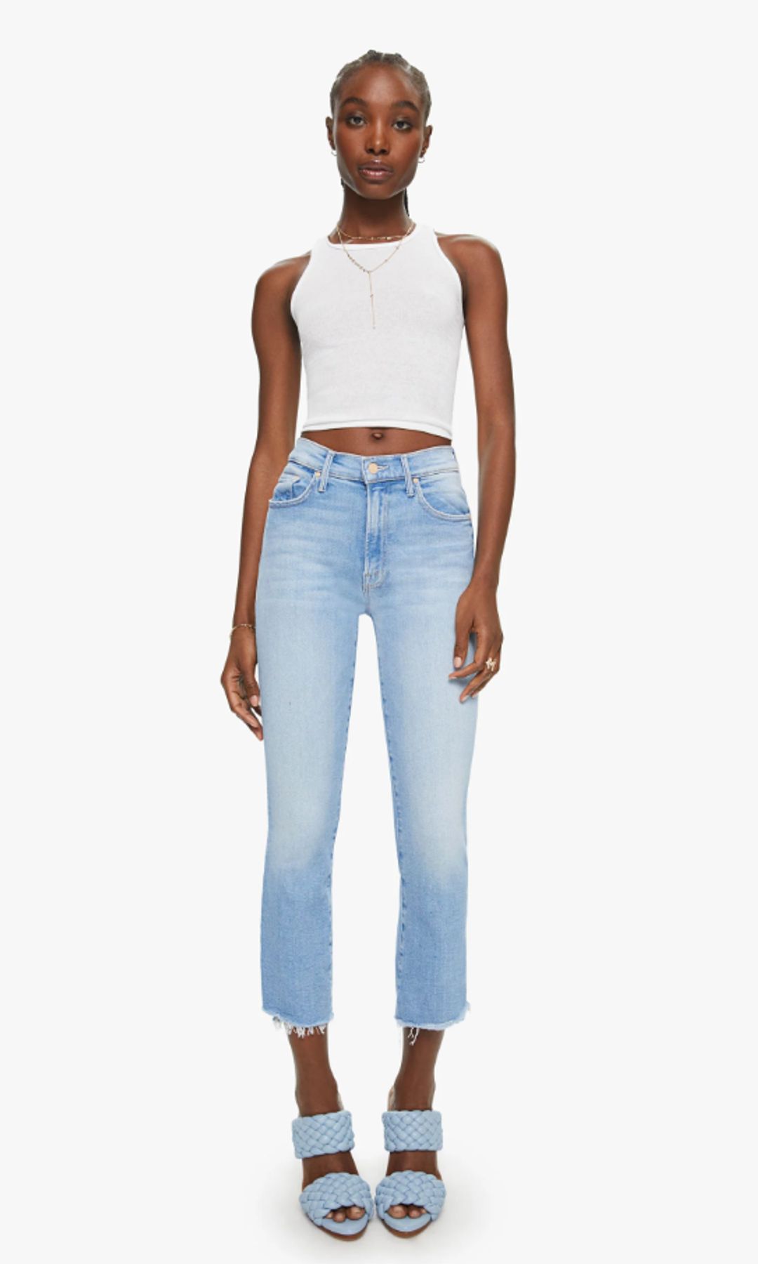 Fray-hem jeans