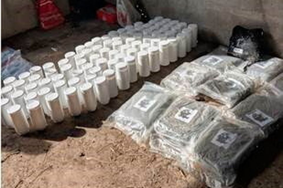 Large quantities of drugs were discovered during the raid