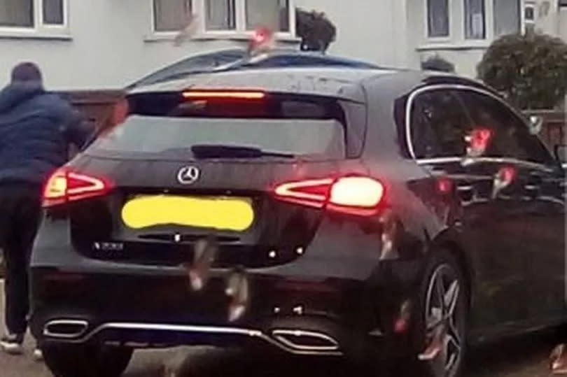 Merc on school run shamed by police for bad parking