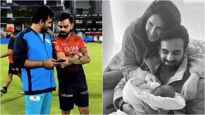 Virat Kohli looks at Zaheer Khan and Sagarika Ghagte's newborn son Fatehsinh's pictures, tells Zaheer: 'His eyes are just like you'
