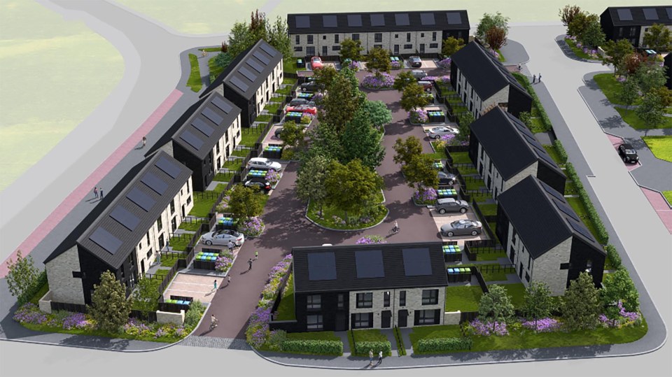 Illustration of 125 new social and private homes.