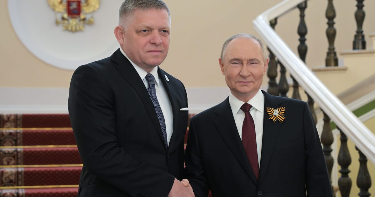 Fico shakes Putin’s hand as Russia’s war victory parade kicks off – POLITICO