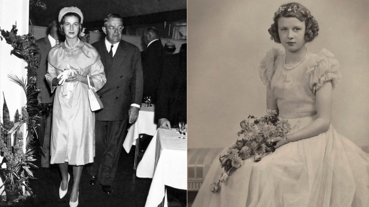 L to R Princess Alexandra on her tour of Australia in 1959 Alexandra aged 11 by Hay Wrightson Wikimedia Commons
