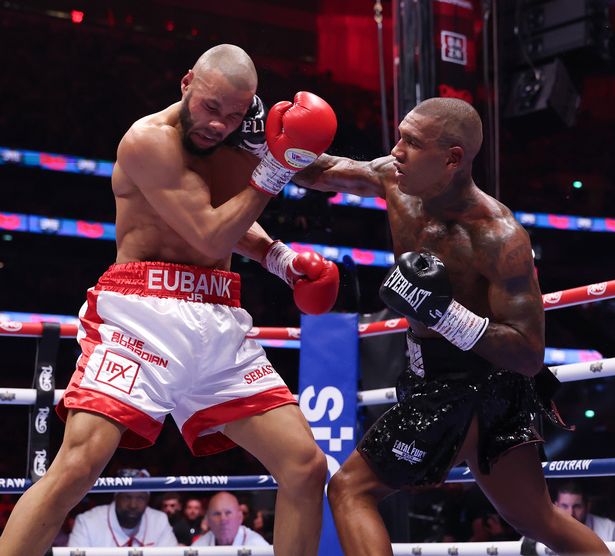 Chris Eubank and  Conor Benn at Tottenham Hotspur Stadium on April 26, 2025 in London, England