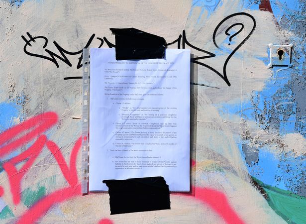 One of the council notices places on properties in Ducie Street