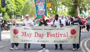 Large crowds attend annual May Day rally in Belfast