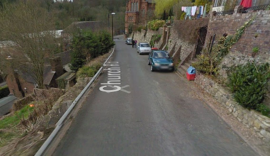 The narrow Church Road in Coalbrookdale. The wall is on the right hand side. Picture: Google Maps