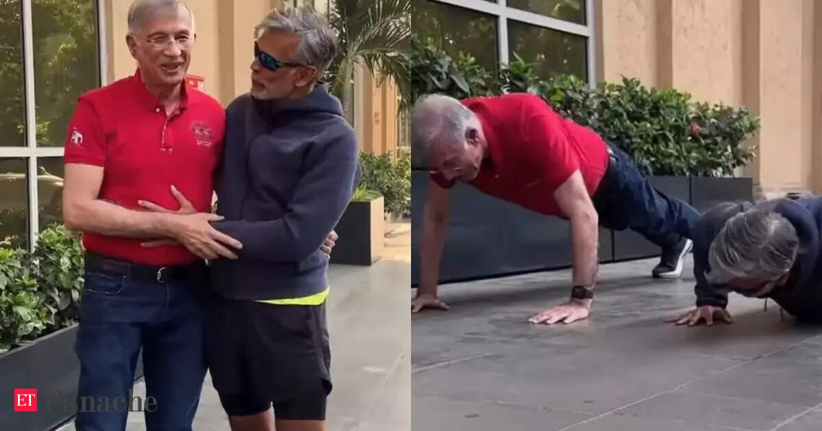 75-year-old billionaire Niranjan Hiranandani successfully takes up Milind Soman's pushup challenge, proves age is no bar for fitness