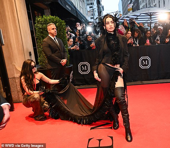 Charli XCX at The Mark Hotel before the 2025 Met Gala: "Superfine: Tailoring Black Style" held at the Metropolitan Museum of Art on May 5, 2025 in New York, New York. (Photo by Kristina Bumphrey/WWD via Getty Images)