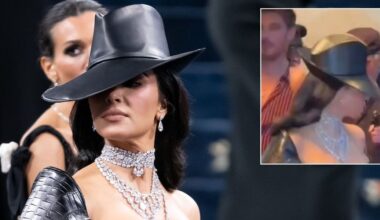 Kim Kardashian, 44, appears to fume at Met Gala security guard as she almost suffers dress mishap