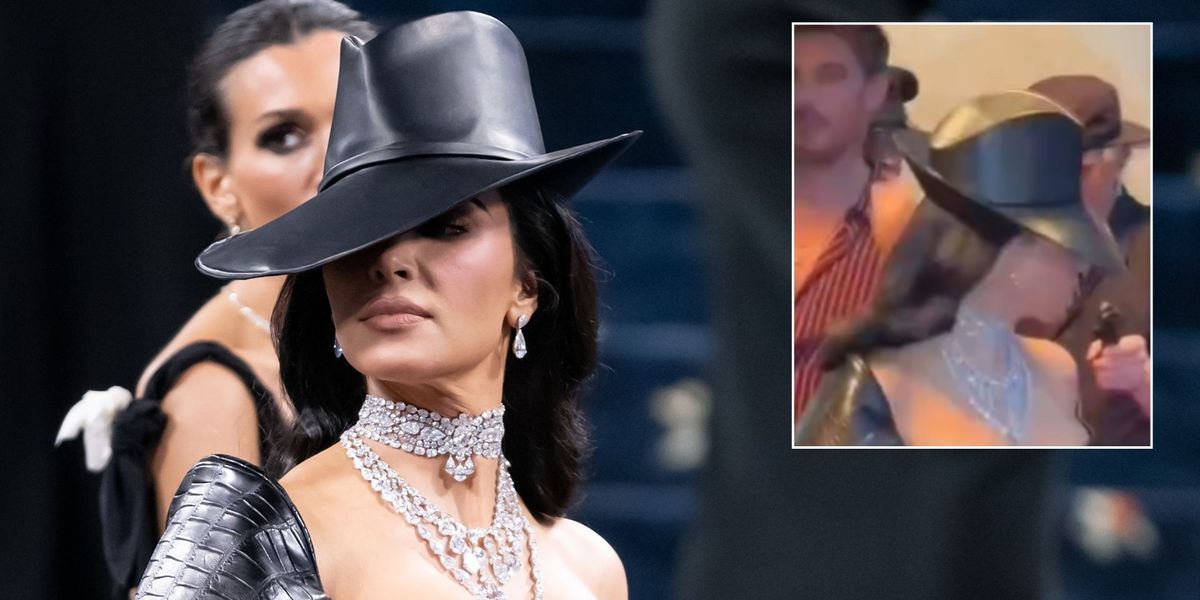 Kim Kardashian, 44, appears to fume at Met Gala security guard as she almost suffers dress mishap