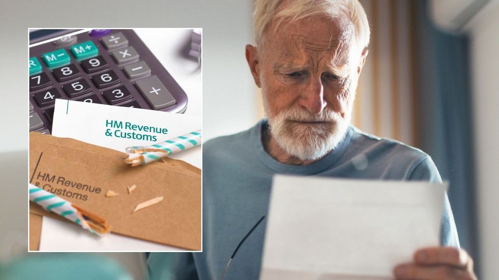 Man looking at tax bill and HMRC letter
