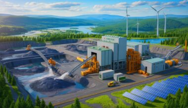 Illustration of the transformation of asbestos mine waste into valuable resources for sustainable development (AI-generated, unrealistic). Credit: Ideogram.