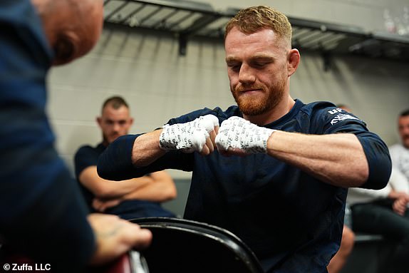 MONTREAL, QUEBEC - MAY 10: Jack Della Maddalena of Australia warms up prior to his fight during the UFC 315 event at Bell Centre on May 10, 2025 in Montreal, Quebec. (Photo by Cooper Neill/Zuffa LLC)