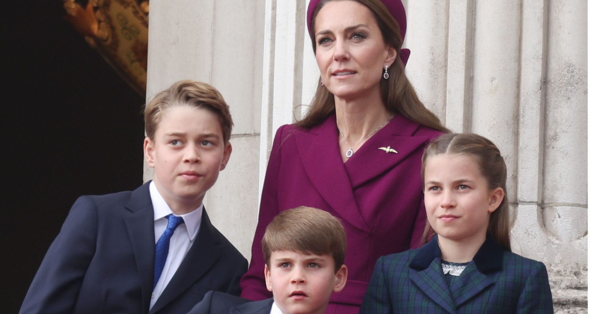 Princess Charlotte With George, Louis, Kate