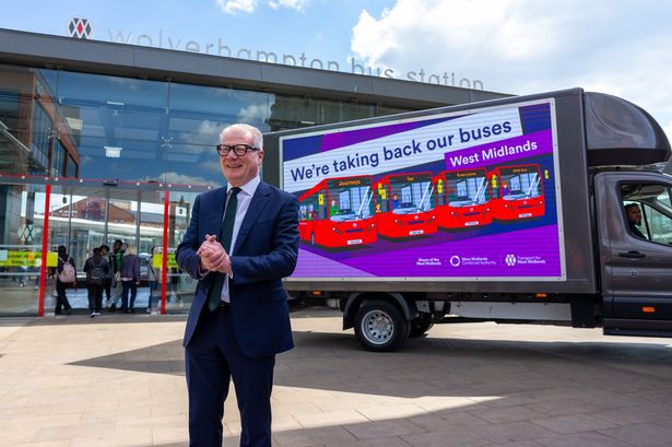 West Midlands Mayor at Wolverhampton Bus Station.