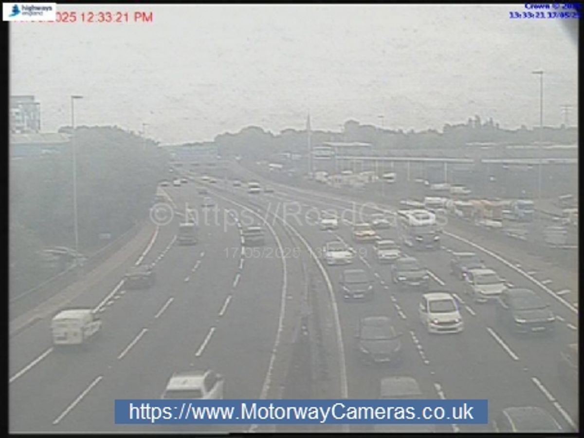 Cars are starting to build up down towards Junction 1