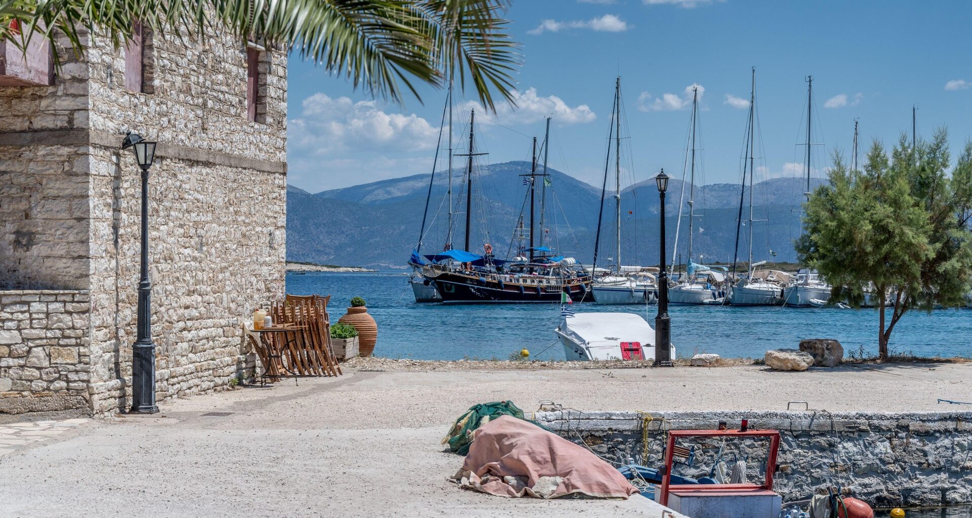 Pretty European 'floating village' with quiet beaches and a picturesque port