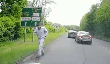 Moment learner driver runs away after killing woman in horror head-on crash - as he's jailed for 11 years