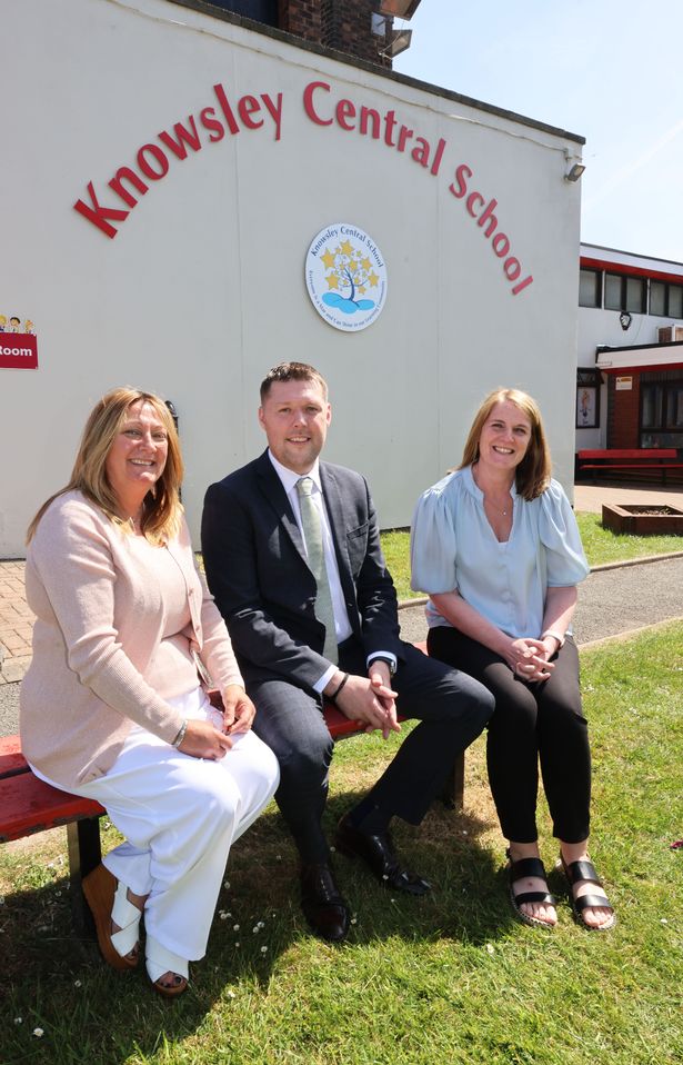 Headteacher Daryl McConnell pictured staff Karen and Liz 