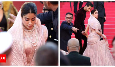 Janhvi Kapoor honours mother Sridevi in a royal outfit as she makes her Cannes 2025 debut; Ishaan Khatter wins hearts for sweet gesture - WATCH video |