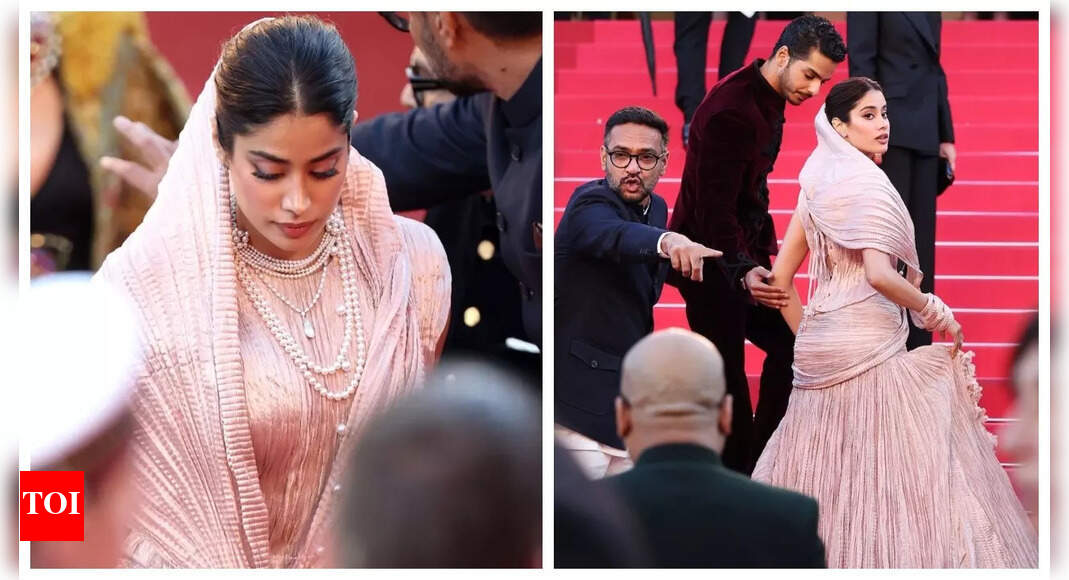 Janhvi Kapoor honours mother Sridevi in a royal outfit as she makes her Cannes 2025 debut; Ishaan Khatter wins hearts for sweet gesture - WATCH video |