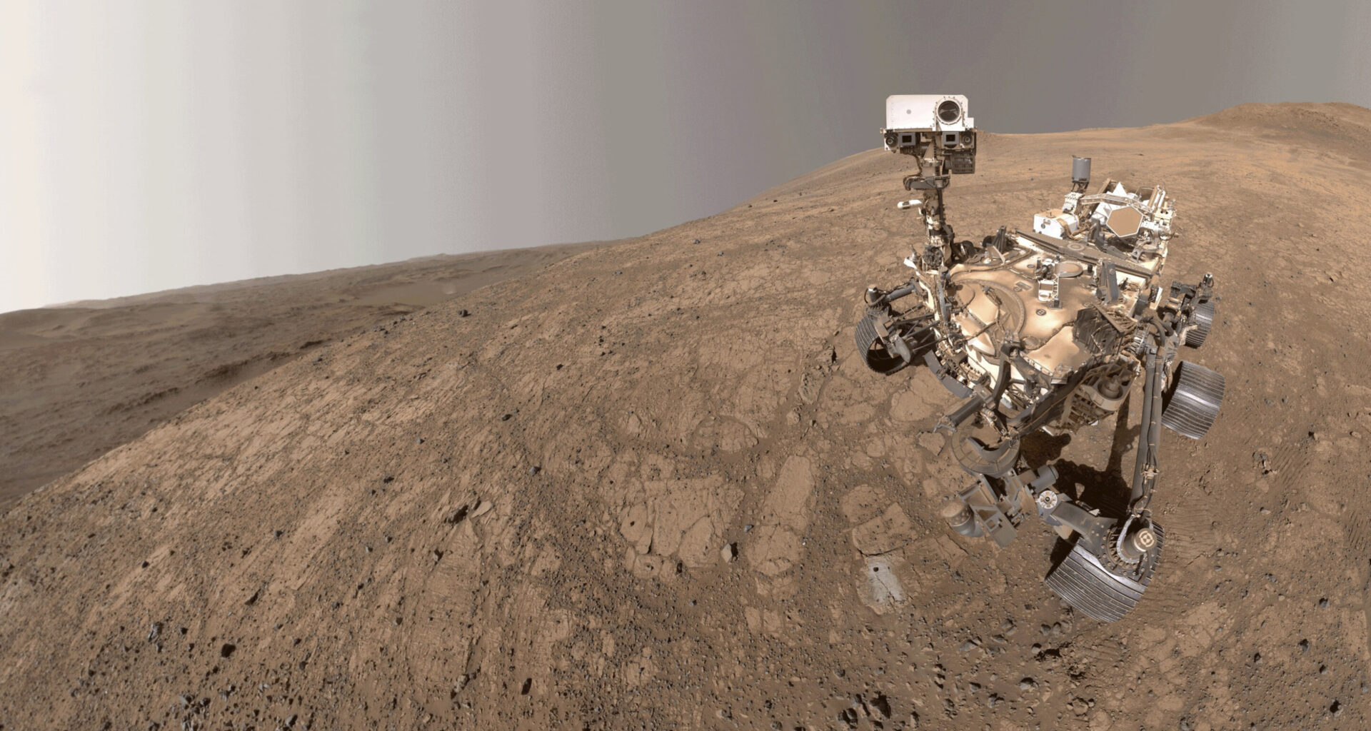 NASA's Mars Perseverance snaps a selfie as a Martian dust devil blows by