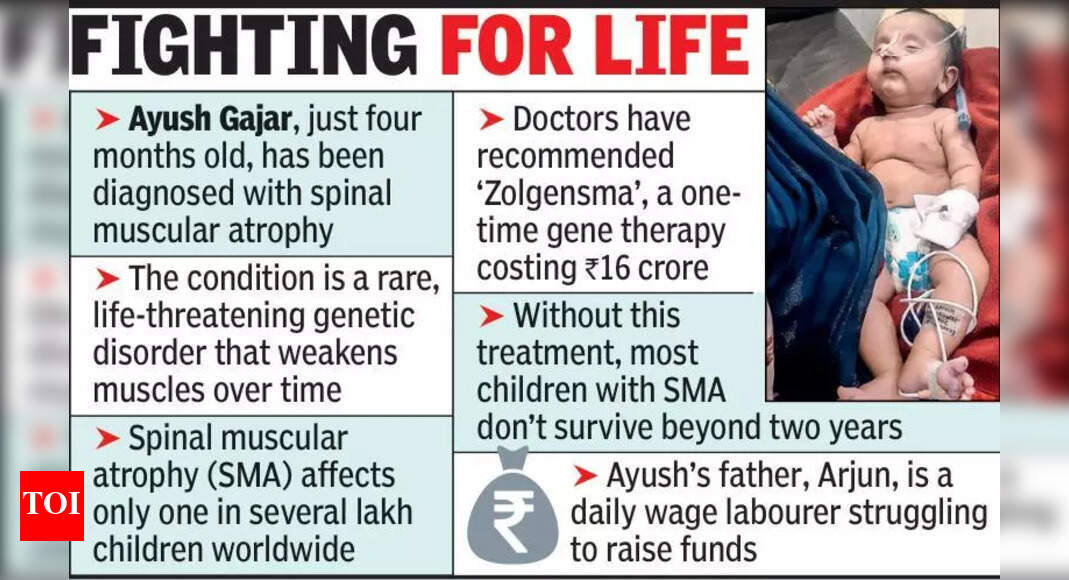 Infant son needs Rs16cr jab against rare genetic disorder, labourer pleads for aid | Nagpur News