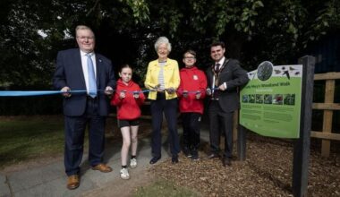 Woodland walk opens at Aberdelghy Golf Course in Lisburn named after Lady Mary Peters