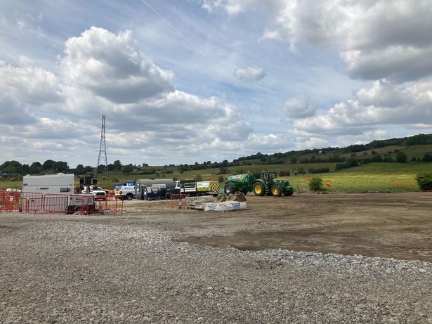 Construction site for the start of the A57 link roads scheme