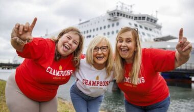 In pictures: Northern Irish Liverpool fans set sail for title-winning party
