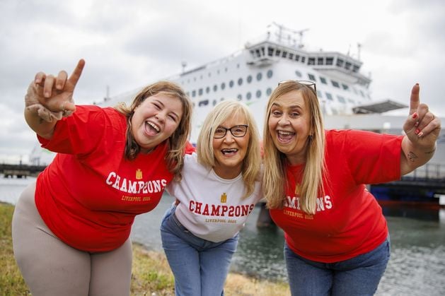 In pictures: Northern Irish Liverpool fans set sail for title-winning party