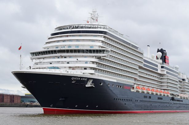 The Cunard Queen Anne, dedicated to the city of Liverpool last June, will remain overnight