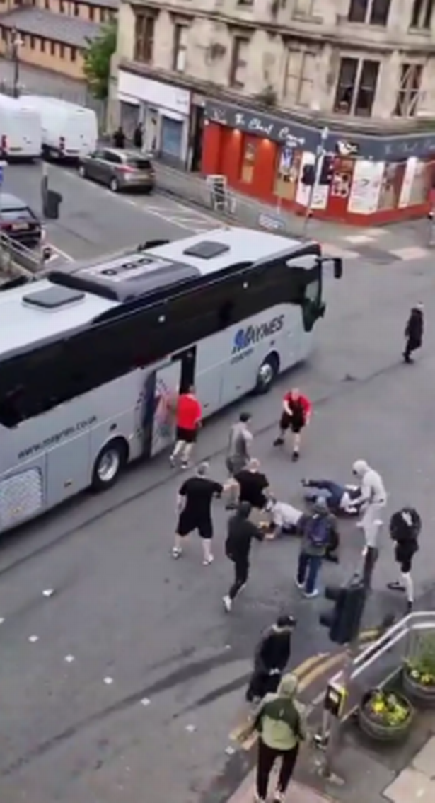 Violent scenes on Cathcart Road